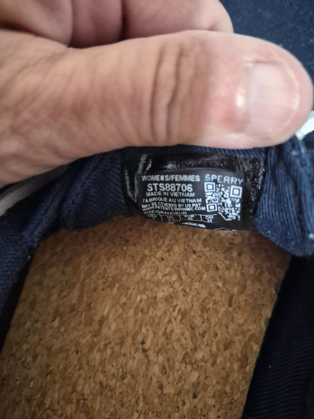 Sperry Navy Womens 9 canvas - Picture 3 of 5